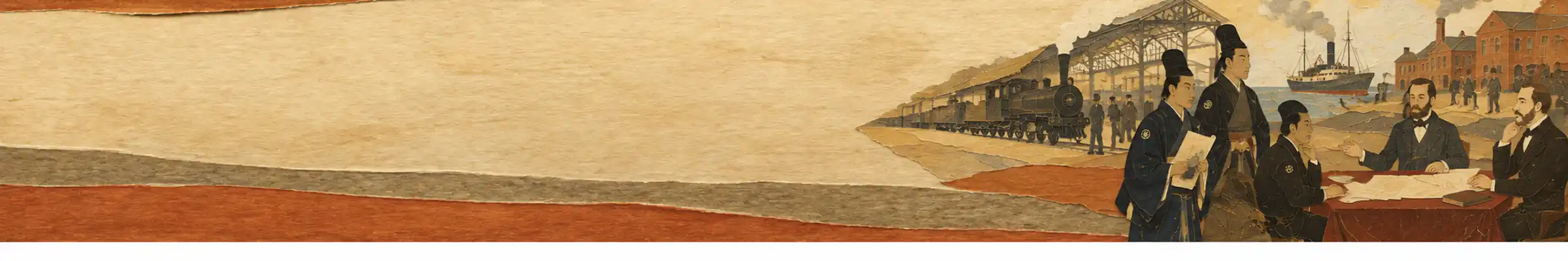 Illustration for The Iwakura Mission Negotiates and Investigates Abroad