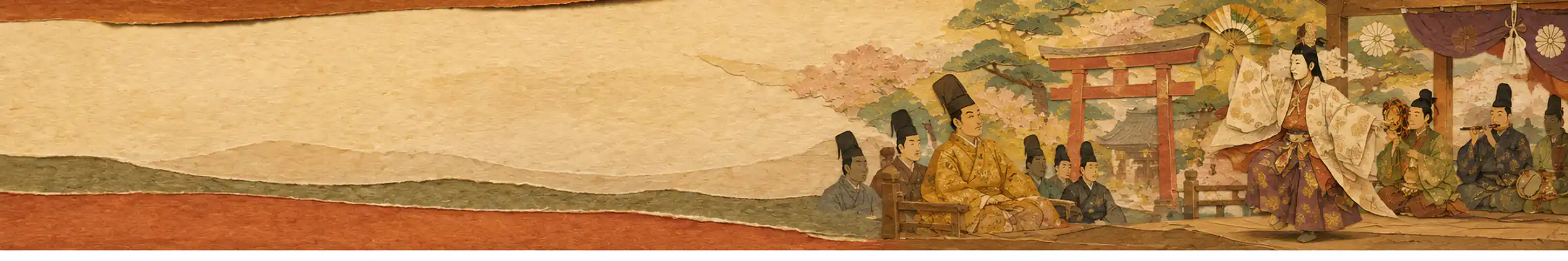 Illustration for Kan’ami and Zeami Perform before Yoshimitsu at Imakumano