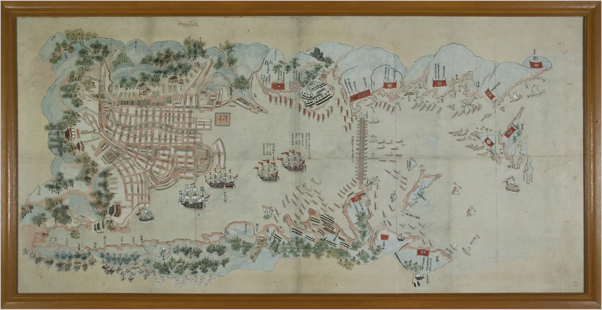 Map of Nagasaki Bay and Deshima