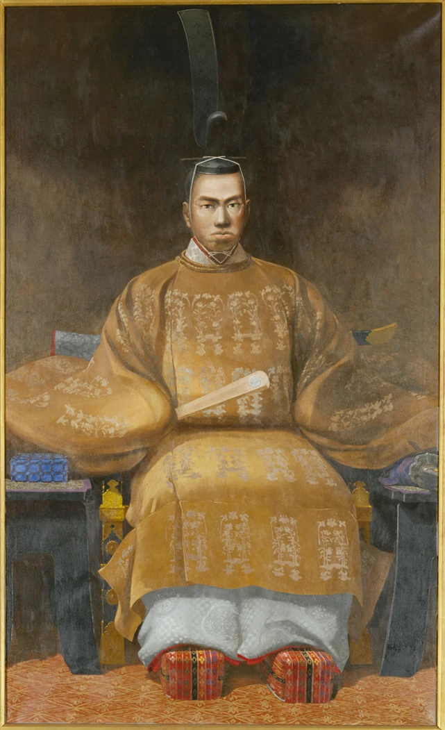 A posthumous portrait of Emperor Kōmei. 1902.