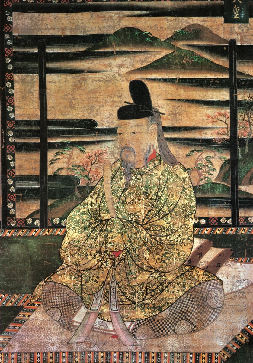 Emperor Saga in later portraiture. 14th century.
